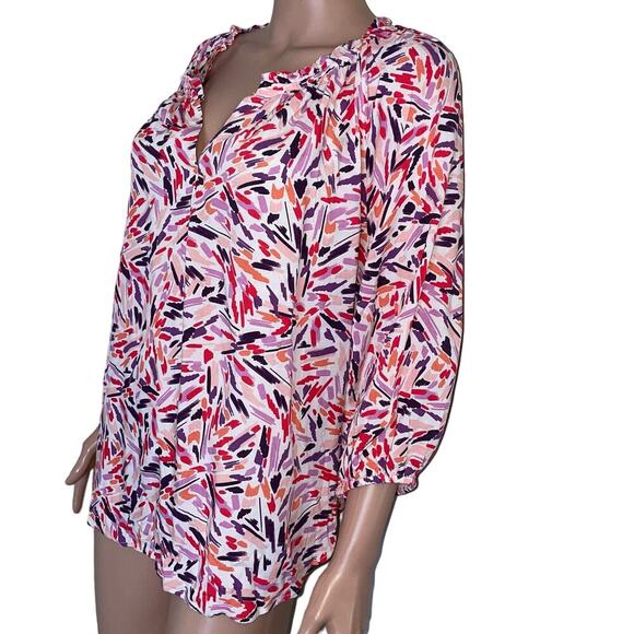 BeachLunchLounge color paint blouse top AKIRA TOP - BUTTERFLIES SZ M NEW - Picture 5 of 13